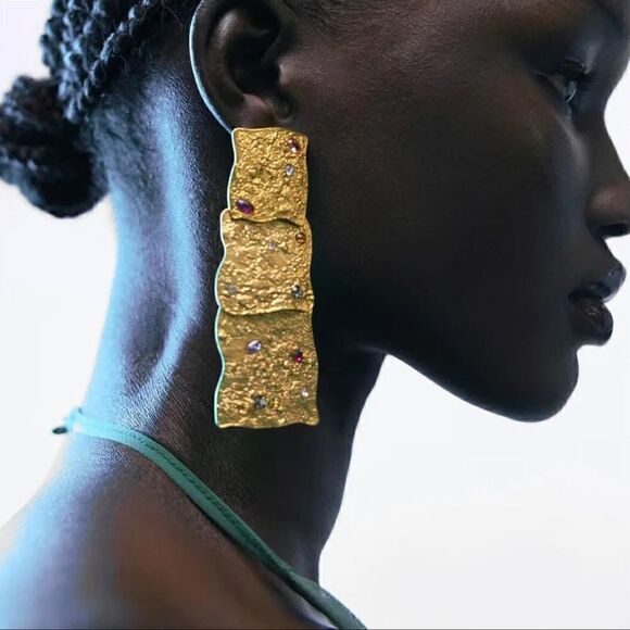 Geo dangle  earrings  M121 - Picture 1 of 7